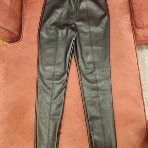 Charlotte Russe Black Faux Leather Trousers
